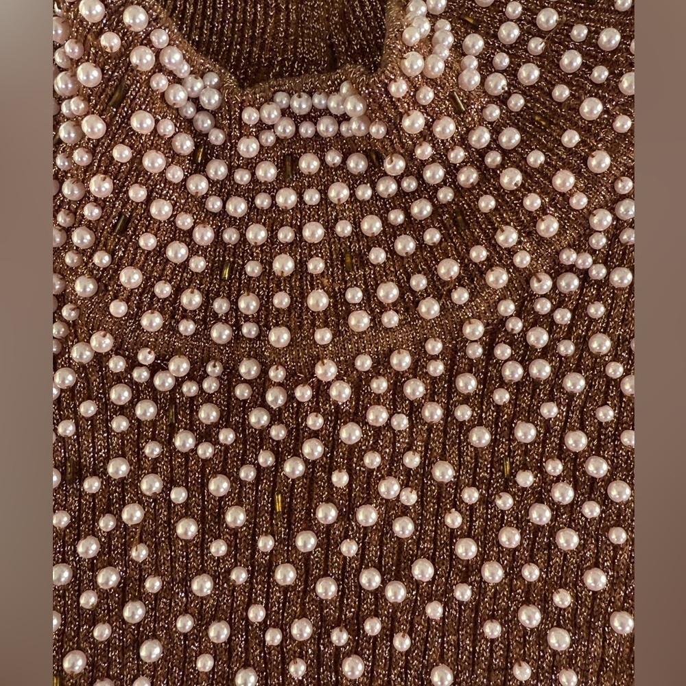 Vintage Marshall-Rousso metallic beaded top - Picture 2 of 5
